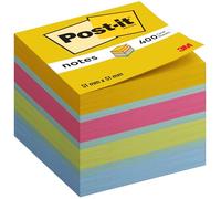 Post-It Cubo De Notas Mini, Colores Ultra - 51 mm x 51 mm, 400 Hojas, Azul/Verde/Rosa/Amarillo - Notas Adhesivas para Listas de Tareas y Recordatorios