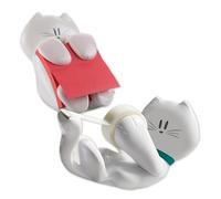 Post-it Dispensador Gato + Scotch Dispensador Cinta Adhesiva Gato - 1 Bloque Z-Notes 76x76 mm Rosa (90 Hojas) + 1 Rollo Cinta Magic 19 mm x 33 m - Uso Fácil con una Sola Mano