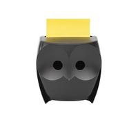 Post-it Dispensador Z-Notas, Búho, Negro + Post-it Super Sticky Z-Notas, 45 Hojas/Bloc, 2 Blocs/Paquete