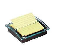 Post-It Dispensador Z-Notas XL, Negro + Post-It Super Sticky Z-Notas Grandes, Canary Yellow, Con Líneas, 101 mm x 101 mm, 90 Hojas