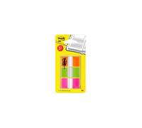 Post-It - Flags, Orange, Lime, Pink .94 in wide, 60/On-the-Go Dispenser, 1 Dispenser/Pack bandera adhesiva 60 hojas