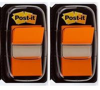 Post-it Index 680-4 marcadores, 25,4x43,1mm, 1x50. Color naranja. 1 dispensador (Paquete de 2)