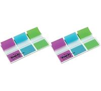 Post-it Index 680-PBG, 79x49 marcadores. Disp. funda 3x20. Colores: verde, azul y violeta. 1 pack (Paquete de 2)