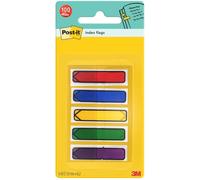 Post-it Index Flecha 684-ARR1 marcadores, 74x50mm, 5x20. Colores: violeta, verde, amarillo, azul y rojo. 1 blíster con dispensador funda de 5 index