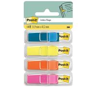 Post-it Index Marcadores, Pequeño, Colores Translúcidos, 11.9 mm x 43.2 mm, 35 Marcadores/Dispensador, 4 Dispensadores/Paquete