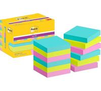 Post-it Super Sticky - Notas adhesivas, pack de 12 blocs, colección "Nuevos colores, nuevos lugares" Miami