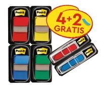Post-it Marcadores adhesivos medianos, 248 banderitas 25.4x43.2 mm Paquete 4+2 (index flecha)