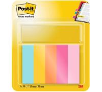 Post-it Mininotas, Colección Beachside Colour, 15mmx50mm, 50 hojas/bloc, 5 blocs/paquete