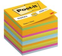 Post-It Notas Adhesivas, Colores Ultra, 76 x 76 mm, 450 Hojas, Amarillo, Azul, Naranja, Fucsia, Verde - Notas Adhesivas para Listas de Tareas y Recordatorios