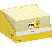 Post-It Notas, Canary Yellow, 10 Blocs, 100 Hojas por Bloc, 76 mm x 127 mm, Paquete de Cartón, 100% PEFC - Notas Adhesivas para Listas de Tareas y Recordatorios