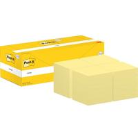 Post-it Notas Canary Yellow - Paquete de 12 Blocs + 12 GRATIS, 100 Hojas por Bloc (76 mm x 76 mm) Color Amarillo - Notas Autoadhesivas para Listas de Tareas y Recordatorios