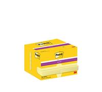 Post-it Notas Canary Yellow - Paquete de 12 Blocs (47,6 mm x 73 mm) Color Amarillo - Notas Autoadhesivas para Listas de Tareas y Recordatorios