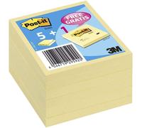 Post-It Notas Canary Yellow, Paquete de 5 + 1, 100 Hojas por Bloc, 76x76 mm, Col