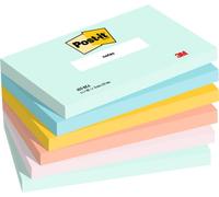 Post-it Notas Colección Beach Color - Paquete de 6 Blocs, 100 Hojas por Bloc (76 mm x 127 mm) - Verde, Amarillo, Naranja, Azul y Rosa - Notas Autoadhesivas para Listas de Tareas y Recordatorios