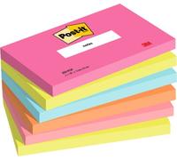 Post-it Notas Colección Poptimistic Color - Paquete de 6 Blocs, 100 Hojas por Bloc (76 mm x 127 mm) - Rosa, Verde, Azul y Naranja - Notas Autoadhesivas para Listas de Tareas y Recordatorios