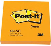 Bloc De Notas Adhesivas Quita Y Pon Post-It 76X76 Mm Naranja Neon Con 100 Hojas