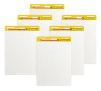 Post-It Notas para Reuniones Super Sticky, 6 Blocs de Notas, 30 Hojas por Bloc, 635x762 mm, Color Blanco, Para Compartir Ideas y Presentar Visualmente