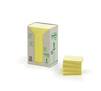 Post-it Notas Recicladas Canary Yellow - Paquete de 24 Blocs, 100 Hojas por Bloc (38 mm x 51 mm) Color Amarillo - Notas Autoadhesivas Hechas de Papel 100% Reciclado