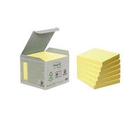 Post-it notas recicladas canary yellow - paquete de 6 blocs, 100 hojas
