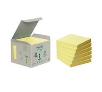 Post-it Notas Recicladas Canary Yellow - Paquete de 6 Blocs, 100 Hojas por Bloc (76 mm x 76 mm) Color Amarillo - Notas Autoadhesivas Hechas de Papel 100% Reciclado
