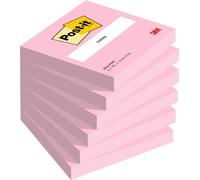Post-it Notas, Rosa, 76 mm x 76 mm, 100 hojas/bloc, 6 blocs/paquete
