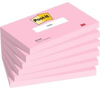 Post-it Notas, Rosa, Con Líneas, 76 mm x 127 mm, 100 Hojas/Bloc, 6 Blocs/Paquete