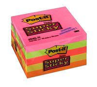 Bloc De Notas Adhesivas Quita Y Pon Post-It Super Sticky 76X76 Mm Con 90 Hojas Pack De 5 Bloc Colores Surtidos