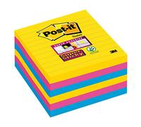 Post-It Notas Super Sticky Colección Carnival, Paquete de 6 Blocs de Notas, 90 Hojas por Bloc, 101 mm x 101 mm - Para Listas de Tareas y Recordatorios
