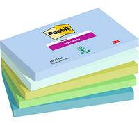 Post-it Notas Super Sticky Colección Oasis Color - Paquete de 5 Blocs, 90 Hojas por Bloc (76 mm x 127 mm) - Azul y Verde - Notas Autoadhesivas para Listas de Tareas y Recordatorios