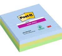 Post-it Notas Super Sticky Grandes Colección Oasis Color - Paquete de 3 Blocs, 70 Hojas por Bloc (101 mm x 101 mm) - Azul y Verde - Notas Autoadhesivas para Listas de Tareas y Recordatorios