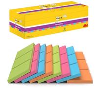 Bloc De Notas Adhesivo Post-It Super Sticky 76X76 mm 90 Hojas Colores Surtidos Pack De 21 + 3