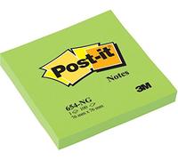 Post-it Notas, Verde Neón, 76 mm x 76 mm, 100 hojas/bloc, 6 blocs/paquete