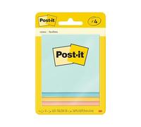 Post-It Notes, 3 in x 3 in, Marseille Collection, 4 Pads/Pack Azul, Rosa, Amarillo 50 hojas