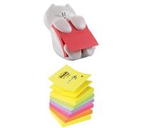 Post it Notes Cat Dispenser and Super Sticky Z Note Pad, Yellow, Blue, Green, Pi