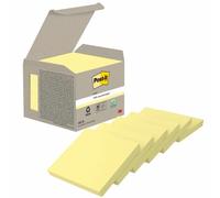 Post-it pack de 6 blocs de 100 notas adhesivas recicladas - forma cuadrada - 76x76mm - color amarillo claro