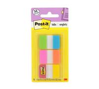 Post-it pestañas, sólido, 12 pestañas pestañas por color, 36 por dispensador, color Assorted Bright Colors 36 Tabs