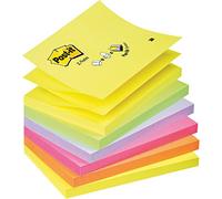 Post-it R350-NR Z-Notas, colores surtidos, 76 x 127 mm, pack 6 blocs, 100 hojas/bloc
