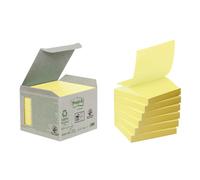 Post-it Recycled Z-Notes, Canary Yellow, Pack of 6 Pads, 100 Sheets per Pad 76 m