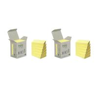 Post-it Recycling Notes Canary Yellow, Pack of 6 Pads, 100 Sheets per Pad, 38 mm