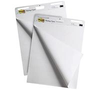 Post-it Super Sticky Bloc de reuniones autoadhesivo en color blanco liso, 2 blocs de 635 mm נ762 mm + 4 blocs de reuniones GRATIS