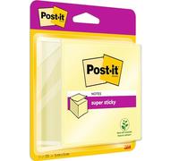 Post-it Super Sticky Cubo De Notas, Canary Yellow, 270 Hojas, 76 mm x 76 mm - Notas Extra Adhesivas para Listas de Tareas y Recordatorios