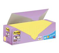 Post-it® Super Sticky Notas, Canary Yellow, 76 mm x 76 mm, Paquete Promocional, 90 Hojas/Bloc, 20 Blocs + 4 Gratis/Paquete, Paquete de Cartón