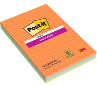 Post-it Super Sticky Notas, Colección Boost, con renglones, 101mmx152 mm, 45 hoj