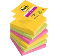Post-it Super Sticky Notas en zigzag, Colección Carnival, 76mmx76mm, 90 hojas/bl