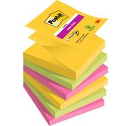 Post-it Super Sticky Notas en zigzag, Colección Carnival, 76mmx76mm, 90 hojas/bloc, 6 blocs/paquete