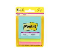 Post-It Super Sticky Notes, 3 de X 3 de, Marrakesh Collection, 3 Pads/Pack Naranja, Púrpura, Rojo 45 Hojas Pouch Autoadhesivo