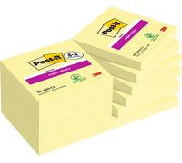 Post-it Super Sticky Notes Canary Yellow, Pack of 8 Pads + 4 FREE, 90 Sheets per