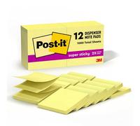 Post-it Super Sticky Z-Notes R330-12SSCY - Taco de Z-Notes (12 x 90 unidades, 76 x 76 mm), color amarillo