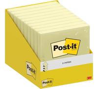 Post-It Z-Notas, Canary Yellow, 10 Blocs, 100 Hojas por Bloc, 76 mm x 76 mm, Paquete de Cartón, 100% PEFC - Notas Adhesivas para Listas de Tareas y Recordatorios