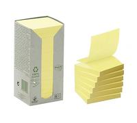 Post-It Z-Notas Recicladas Canary Yellow, Paquete de 16 Blocs de Notas, 100 Hojas por Bloc, 76 x 76 mm, Color Amarillo, Notas Adhesivas Hechas de Papel 100% Reciclado